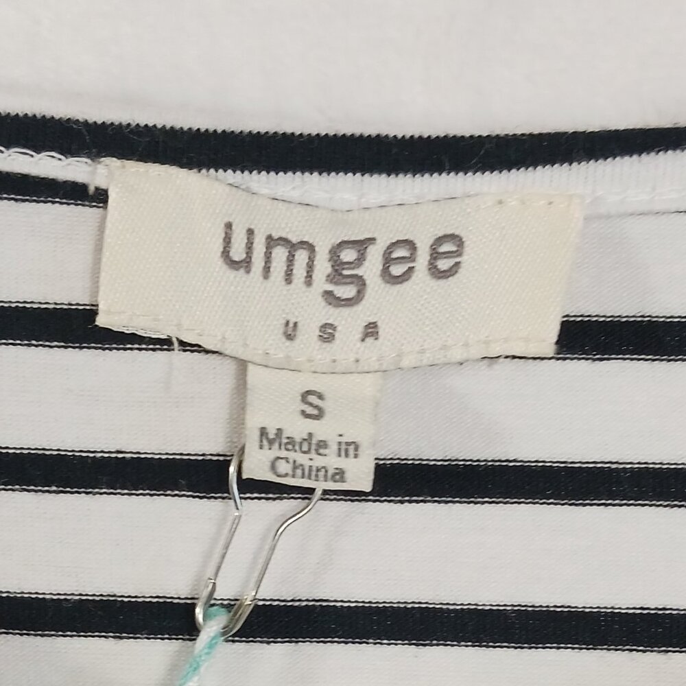 Umgee, NWT Oversized, Black and White Striped Mini Dress, Long Sleeve, Small - Picture 2 of 15